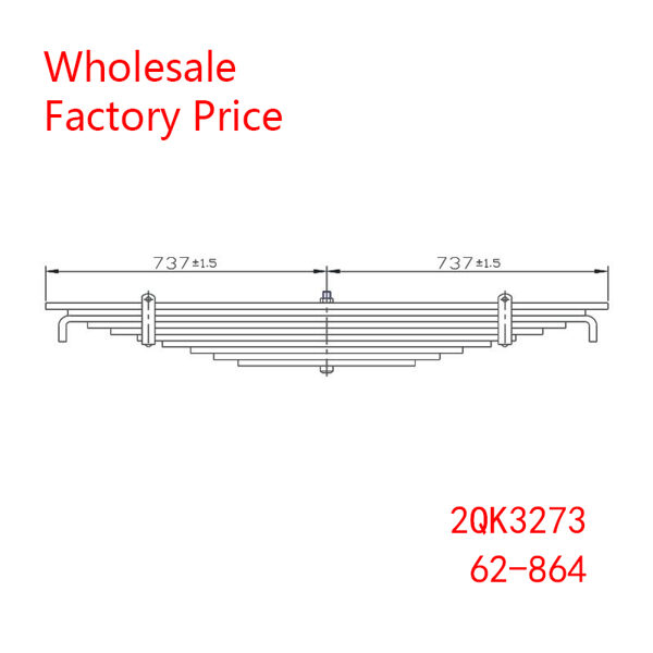 2QK3273, 62-864 Heavy Duty Vehicle Front Axle Leaf Spring Wholesale for Mack 