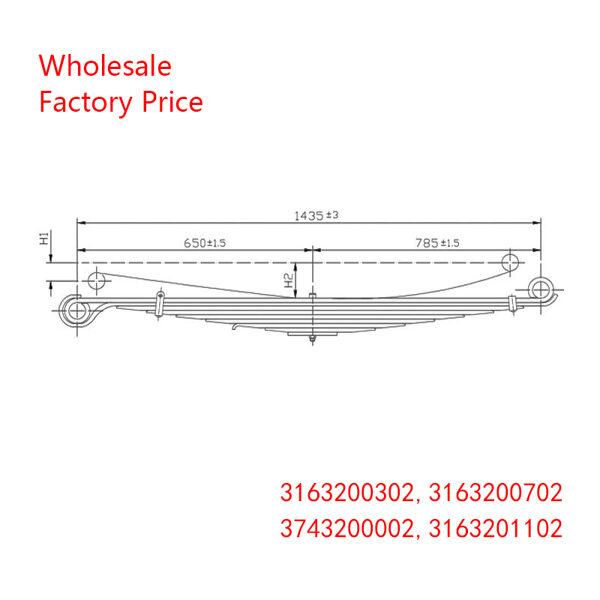 3163200302, 3163200702, 3743200002, 3163201102 Medium Duty Vehicle Front Axle Leaf Spring Wholesale for MERCEDES BENZ