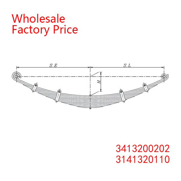 3413200202, 3141320110 Medium Duty Vehicle Front Axle Leaf Spring Wholesale for MERCEDES BENZ