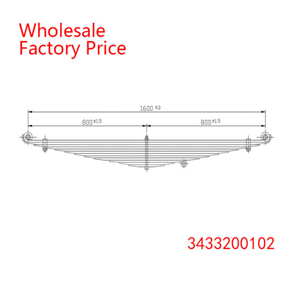 3433200102 Mercedes Benz Heavy Duty Vehicle Front wheel spring arm Leaf Spring Wholesale for MERCEDES BENZ