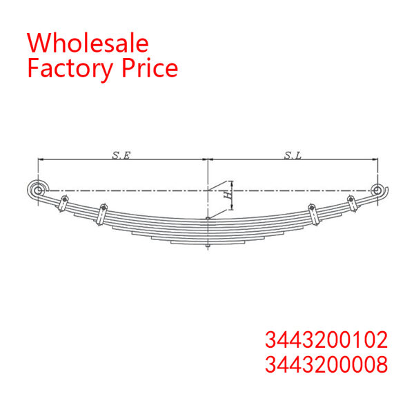 3443200102, 3443200008 Medium Duty Vehicle Front Axle Leaf Spring Wholesale for MERCEDES BENZ