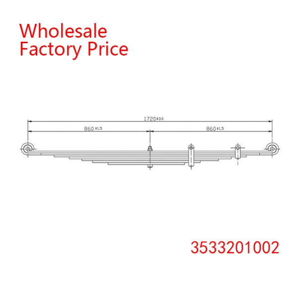 3533201002 Medium Duty Vehicle Front Axle Leaf Spring Wholesale for MERCEDES BENZ