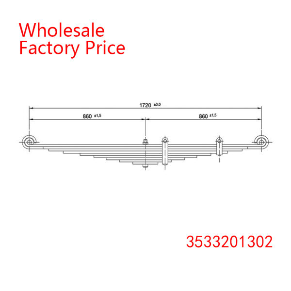 3533201302 Medium Duty Vehicle Front Axle Leaf Spring Wholesale for MERCEDES BENZ