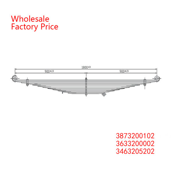 3873200102, 3633200002, 3463205202 Heavy Duty Vehicle Front Axle Leaf Spring Wholesale for MERCEDES BENZ