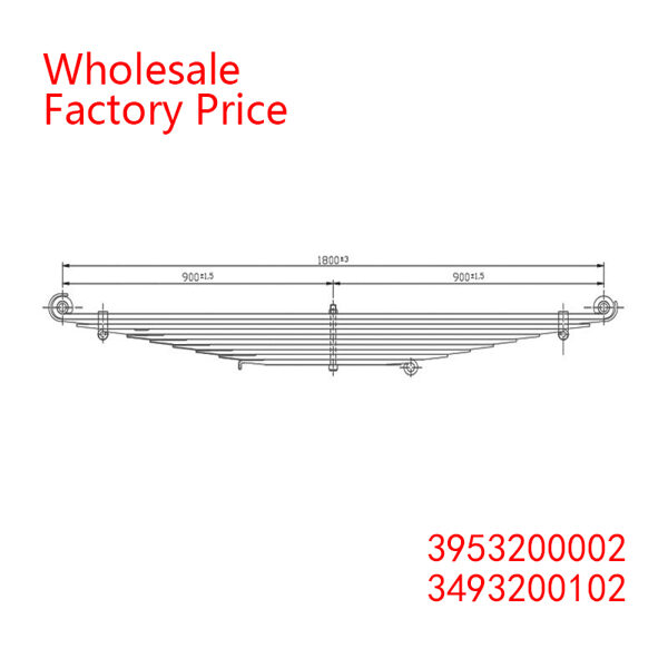 3953200002, 3493200102 Heavy Duty Vehicle Front wheel spring arm Leaf Spring Wholesale for MERCEDES BENZ