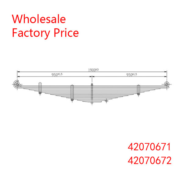 4207 0671 UB 5014-04, 42070671, 42070672 Heavy Duty Vehicle IVECO Front Axle Leaf Spring Wholesale