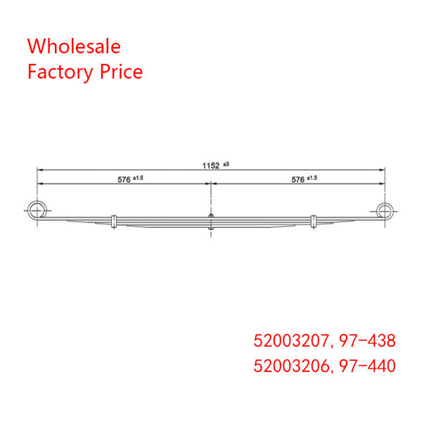52003207, 97-438, 52003206, 97-440 Light Duty Vehicle Front Axle Leaf Spring Wholesale for IVECO