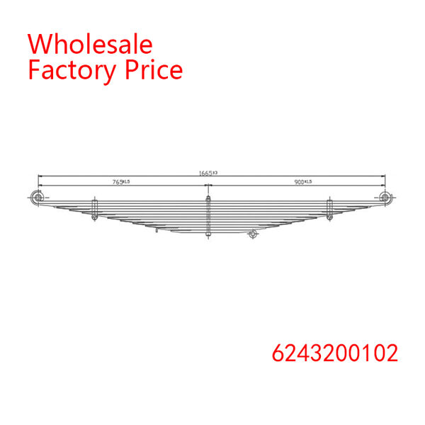 6243200102 Heavy Duty Vehicle Front Axle Leaf Spring Wholesale for MERCEDES