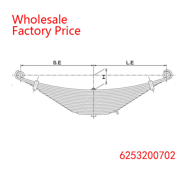 6253200702 Heavy Duty Vehicle Front wheel spring arm Leaf Spring Wholesale for MERCEDES BENZ