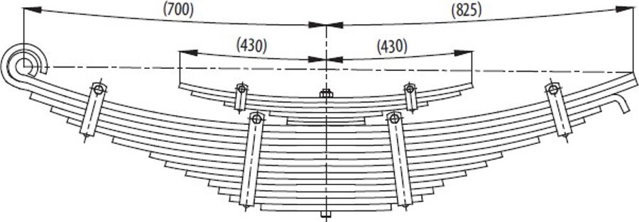 Rear and Helper Spring 7K202108 for BMC PRO 822-827 TR
