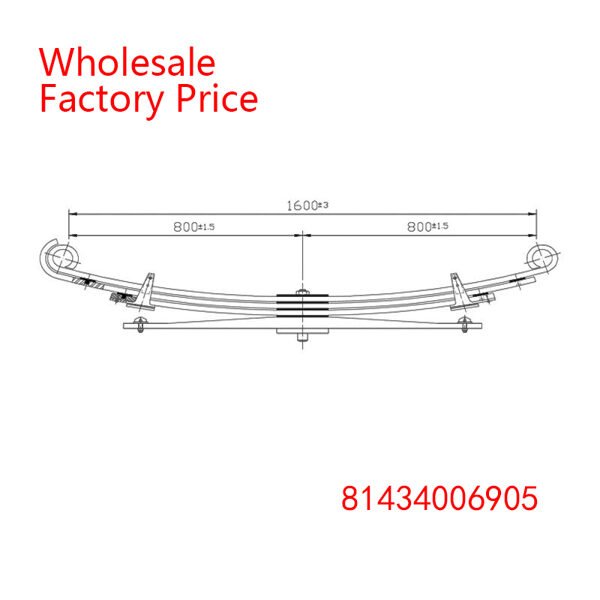 81434006905 Medium Duty Vehicle Front Axle Leaf Spring for MAN