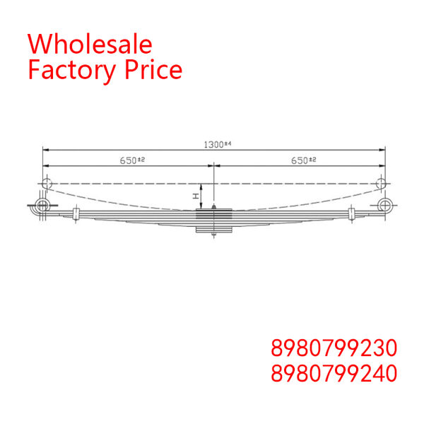 8980799230, 8980799240 Medium Duty Vehicle Front Axle Leaf Spring Wholesale for ISUZU