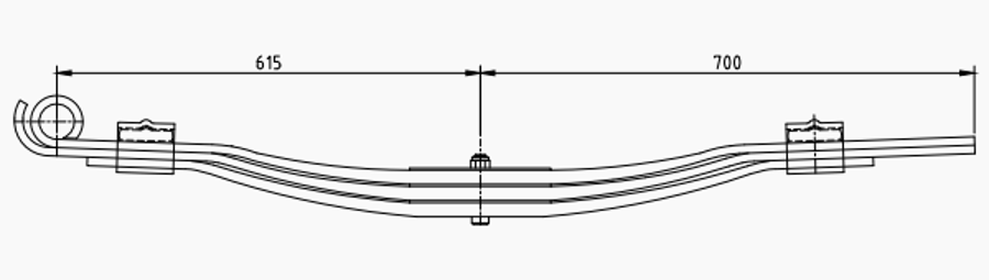 Trailer Rear Spring M1013600 for 9 TON