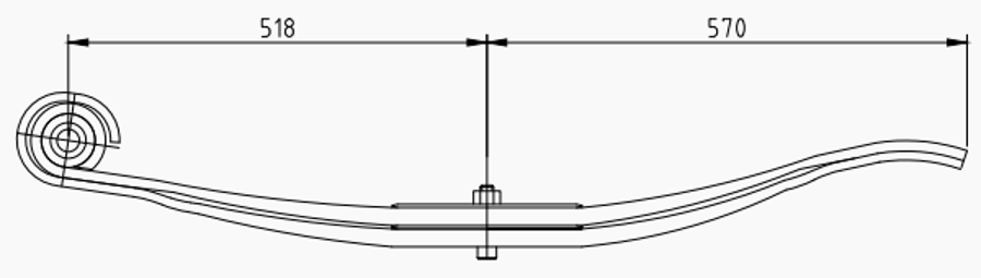 Trailer Rear Spring 949044 for GIGANT