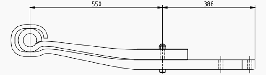 Trailer Rear Spring 1064033 for LANGENDORF