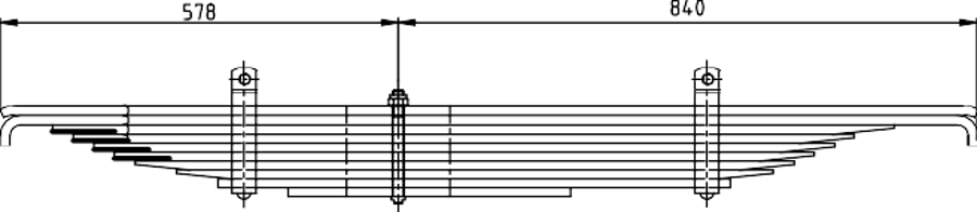 3rd Axle Spring 7C465560BB for FORD