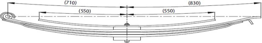 Rear and Helper Spring 70x19-35-17-25 for IVECO 35.9