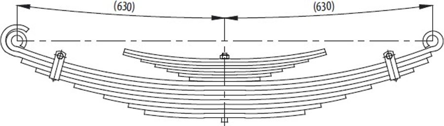 Rear and Helper Spring 70x11/10/8 for MERCEDES MB 800 Wholesale
