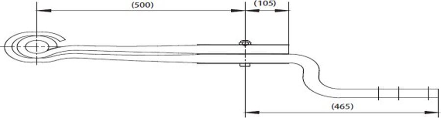 Rear Spring 88035700/C0508212640 for TRAILER 38 MM K.GÖZ