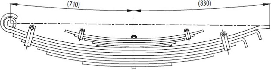 Rear and Helper Spring 70x11-12-20 for IVECO 85 12