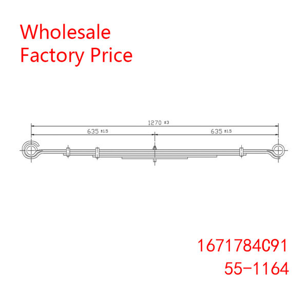 1671784C91, 55-1164 Navistar Heavy Duty Vehicle Front Axle Leaf Spring Wholesale