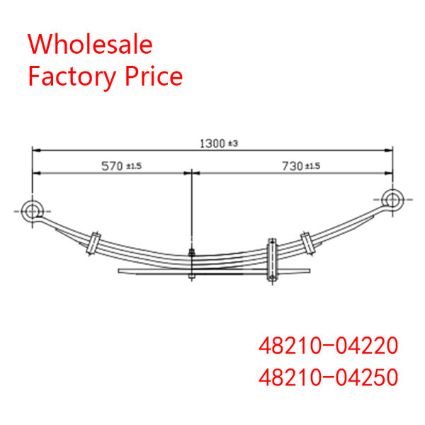 48210-04220, 48210-04250, 48210-04260, 48210-04271, 48210-04281, 48210-04291,48210-04301, 48210-04440, 48210-04450 For TOYOTA Light Duty Vehicle Rear Axle Spring Wholesale