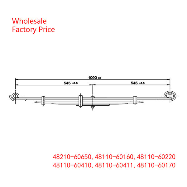 48210-60650, 48110-60160, 48110-60220, 48110- 60410, 48110-60411, 48110-60170, 48210-60410, 48210-60380 for Toyota Front Spring Wholesale