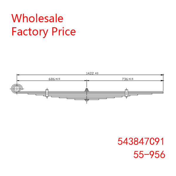 543847C91, 55-956 Navistar Heavy Duty Vehicle Front Axle Leaf Spring Wholesale