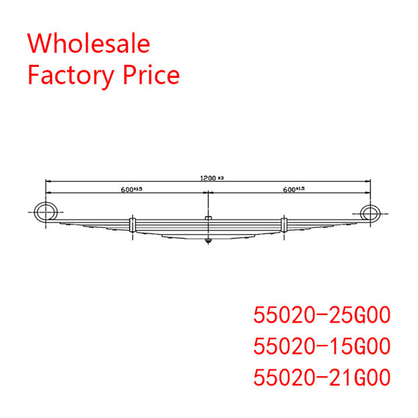55020-25G00, 55020-15G00, 55020- 21G00 For Nissan Light Duty Vehicle Rear Axle Leaf Spring Wholesale