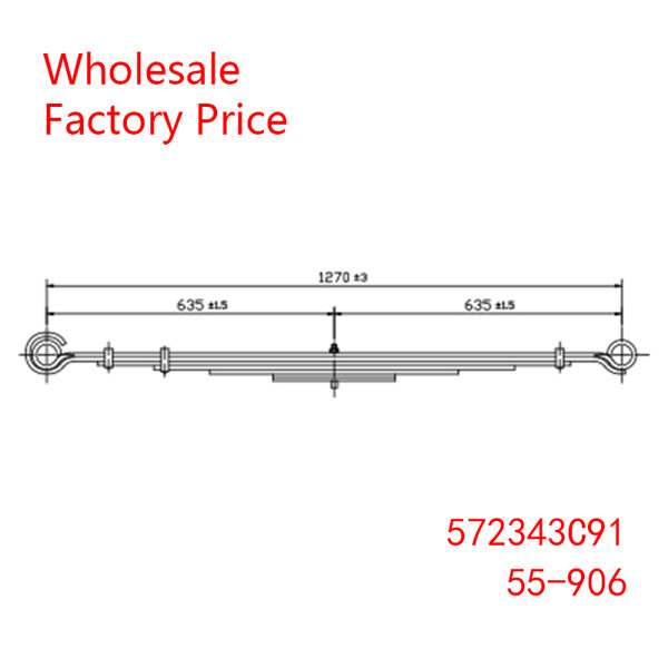 572343C91, 55-906 Navistar Heavy Duty Vehicle Front Axle Leaf Spring Wholesale