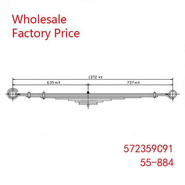 572359C91, 55-884 Navistar Heavy Duty Vehicle Front Axle Leaf Spring Wholesale