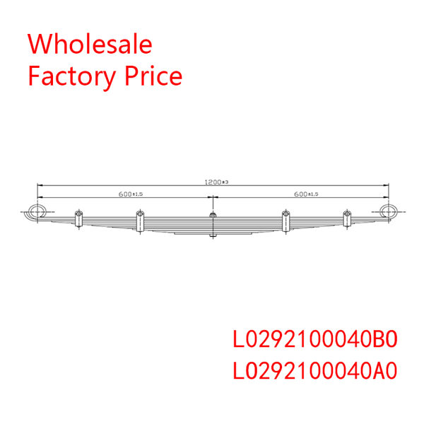 L0292100040BO, LO292100040A0 Foton Medium Duty Vehicle Front Axle Leaf Spring Wholesale