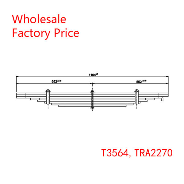 T3564, TRA2270 Trailer Rear trolley spring hand Leaf Spring Wholesale