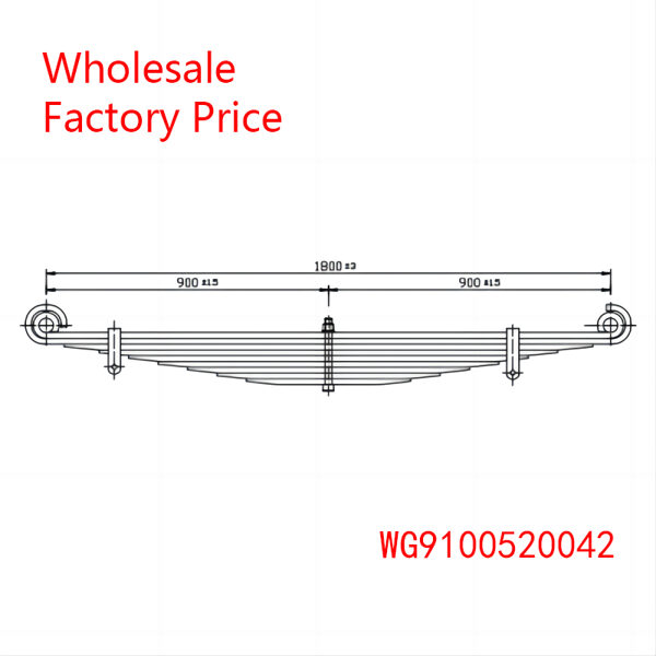 WG9100520042 HOWO Heavy Duty Vehicle Front Axle Leaf Spring Wholesale